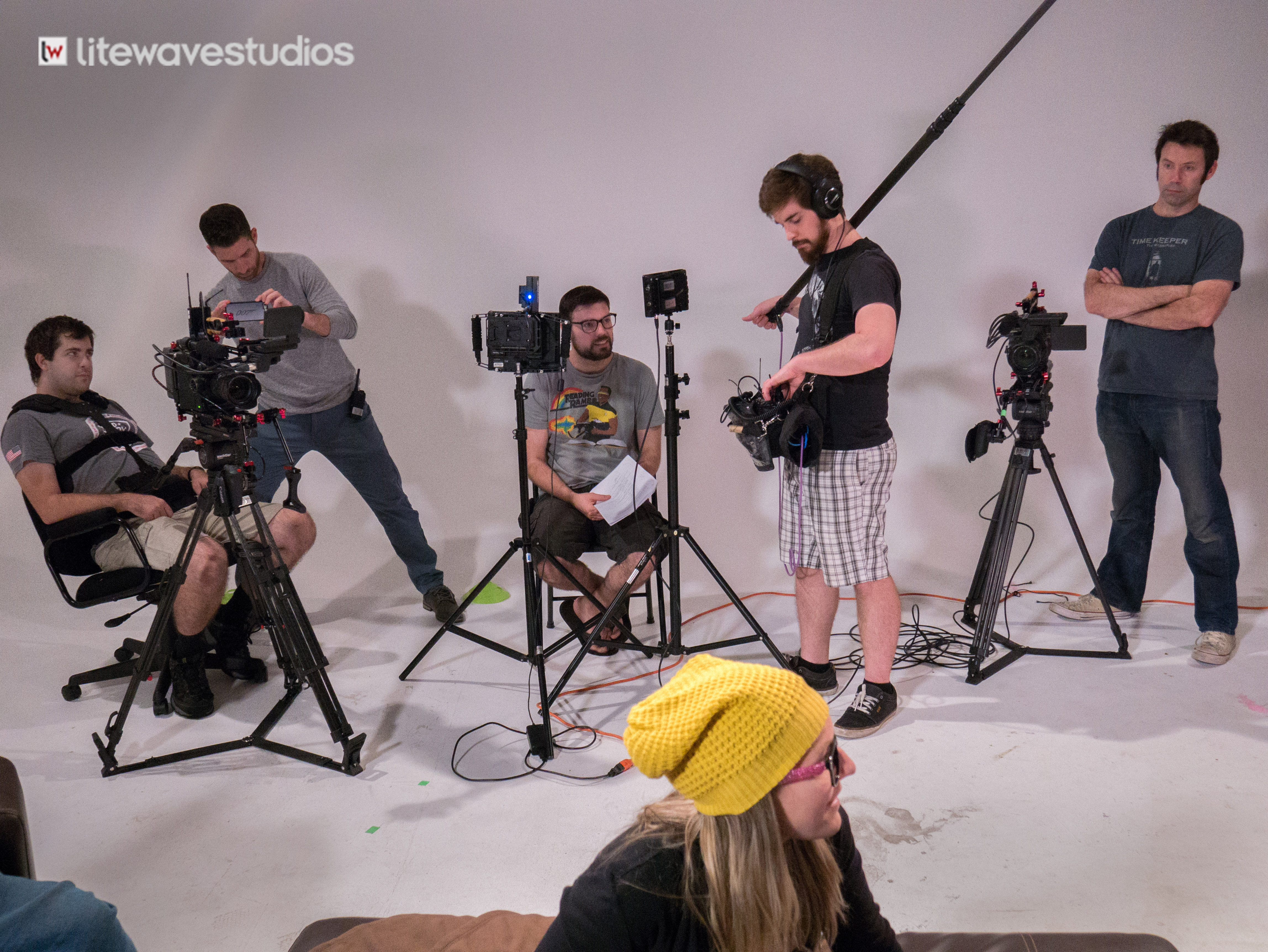 tampa video production crew white cyc studio